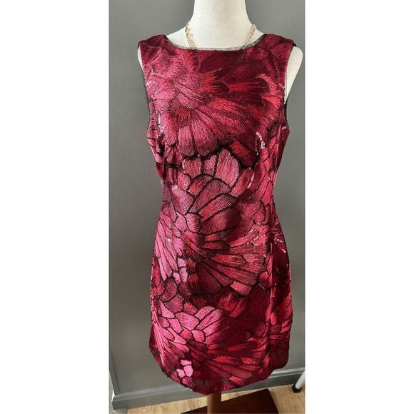 White House black market, red short fancy going out wedding guest dress size 4p - Picture 1 of 5